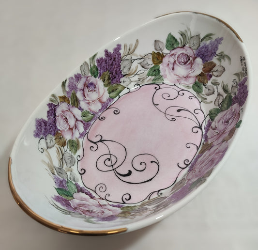 Centrotavola ovale Rose e Ghirigori