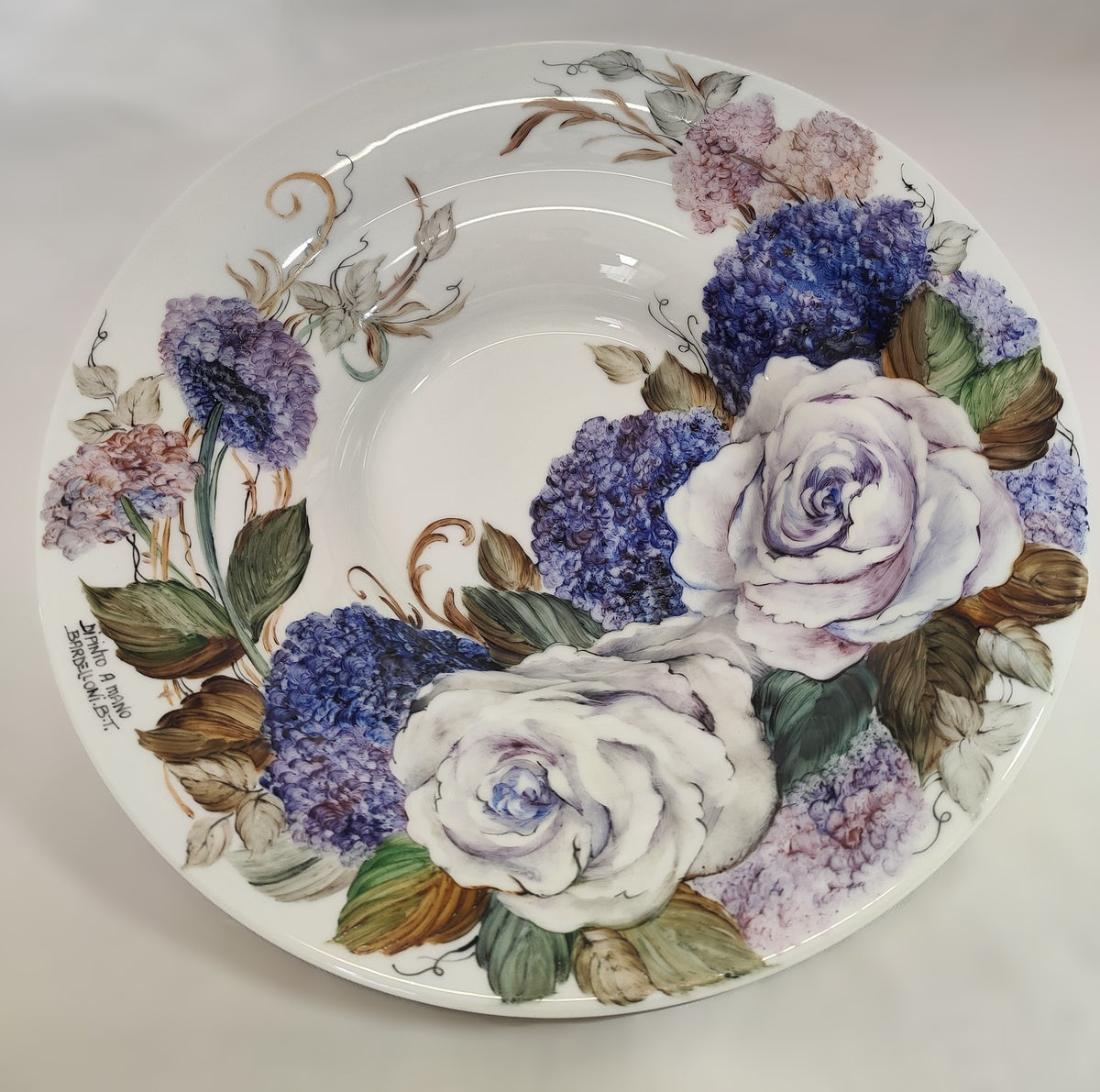 Centrotavola Rose Bianche e Ortensie