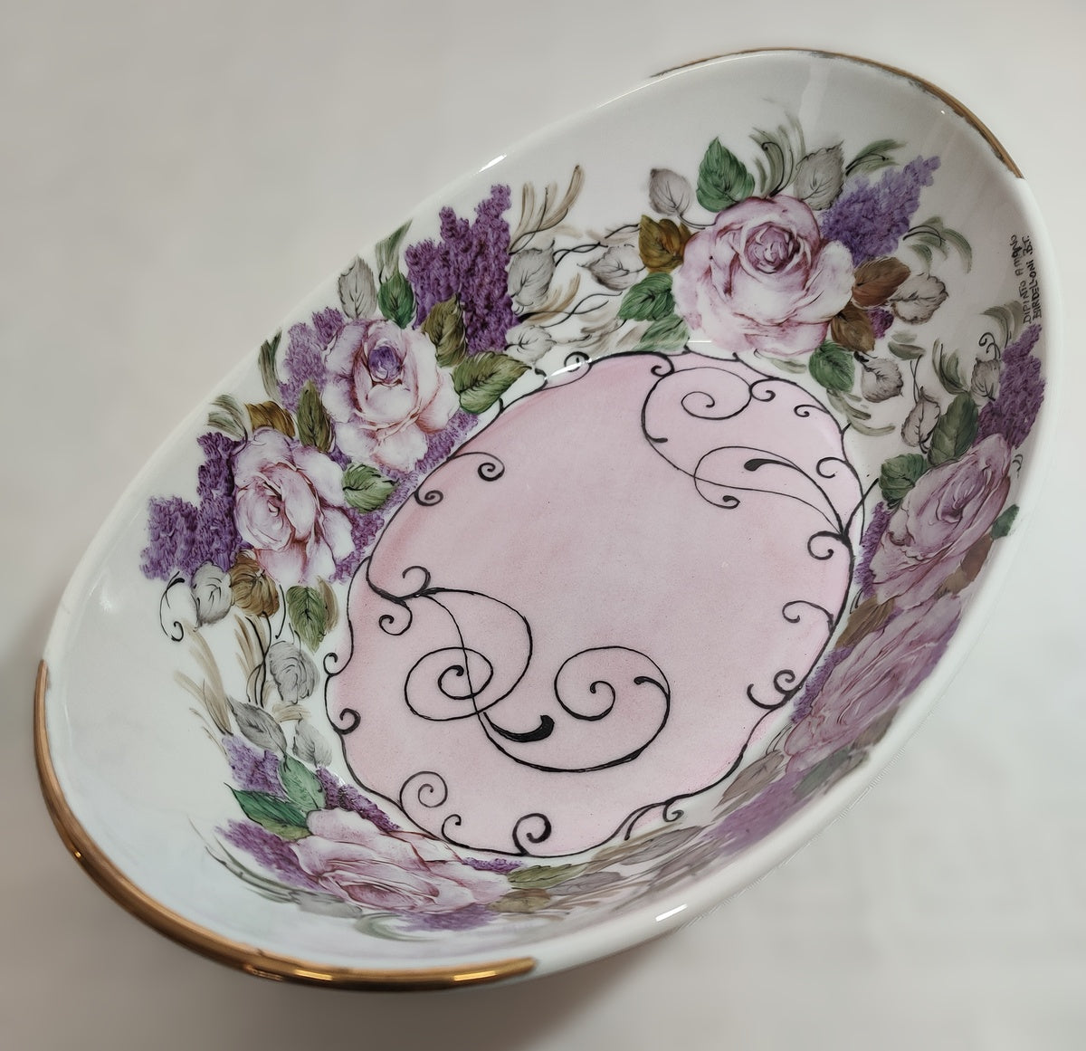 Oval Centerpiece Roses and Doodles