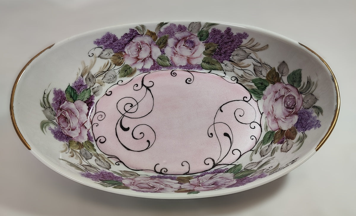 Oval Centerpiece Roses and Doodles
