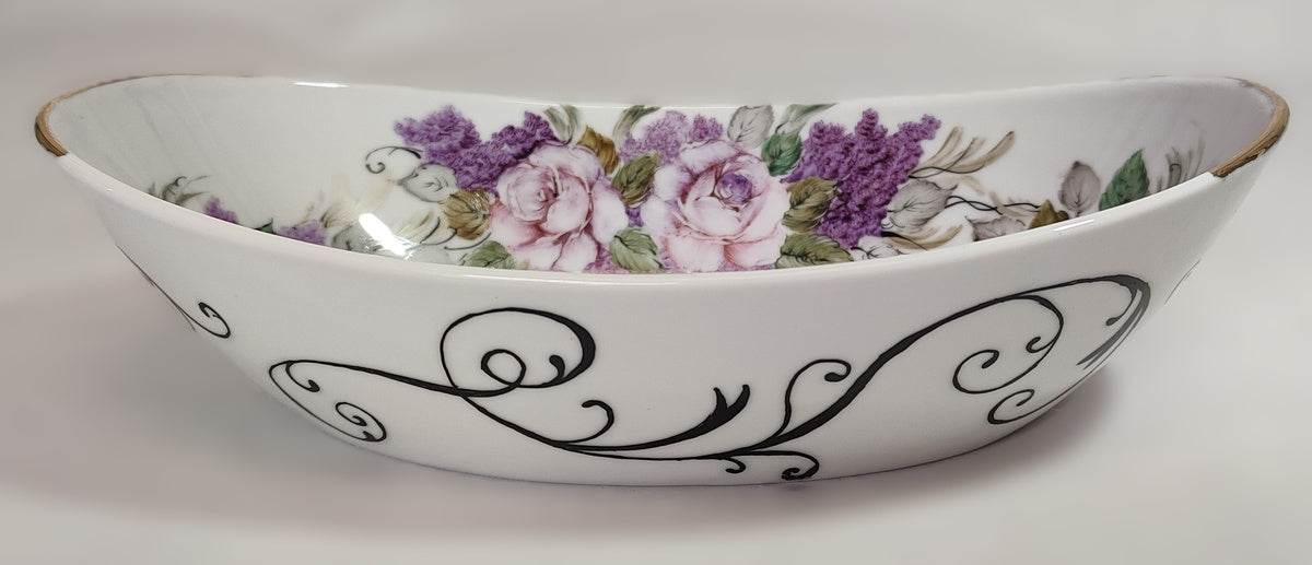 Oval Centerpiece Roses and Doodles