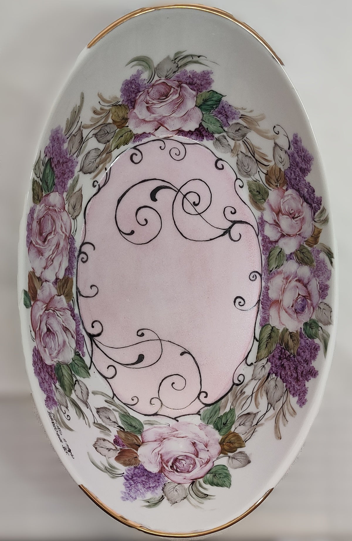 Oval Centerpiece Roses and Doodles