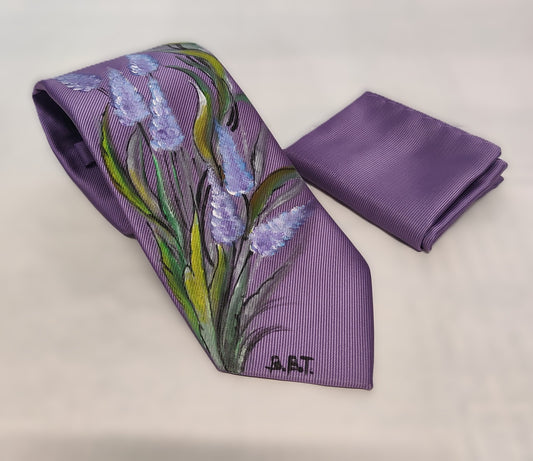 Cravatta viola con lavanda