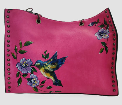 Borsa colibrì nel rosa