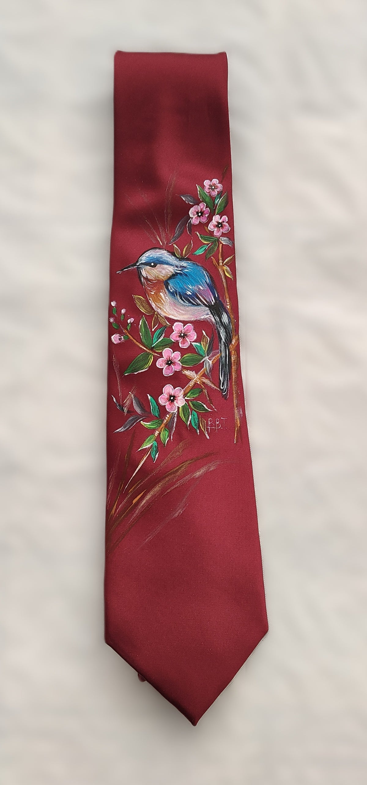Bird in flowers tie