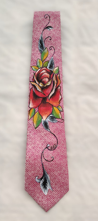 Cravatta rosa tattoo